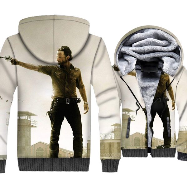 The Walking Dead Jackets - The Walking Dead Series Season 3 Rick Grimes Icon Super Cool 3D Fleece Jacket