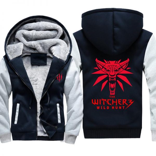 The Witcher 3: Wild Hunt Jackets - Solid Color The Witcher Wolf Head Super Cool Fleece Jacket