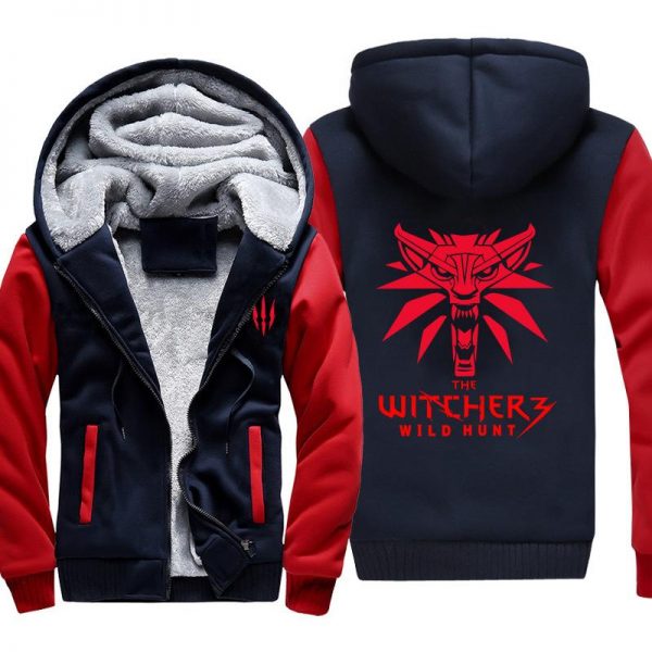 The Witcher 3: Wild Hunt Jackets - Solid Color The Witcher Wolf Head Super Cool Fleece Jacket
