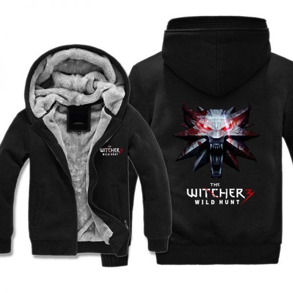 The Witcher 3: Wild Hunt Jackets - Solid Color Wolf Head Super Cool Fleece Jacket