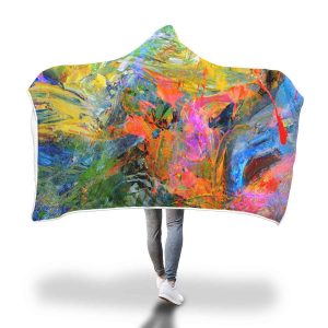 Thermal Imaging Hooded Blanket - Yellow Blue And Red Pastels Blanket