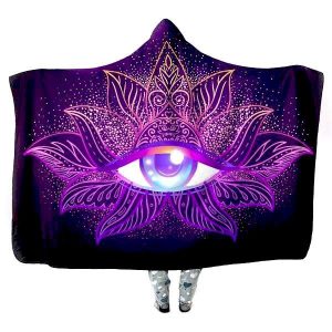 Third Eye Hooded Blanket - Open Eyes Purple Blanket