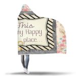 This Is My Happy Place - Photo Frame Black Hooded Blanket