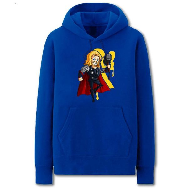 Thor Thor Hoodies - Solid Color Thor Thor Cartoon Style Cute Fleece Hoodie