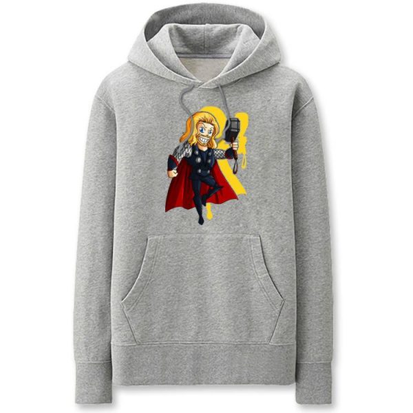 Thor Thor Hoodies - Solid Color Thor Thor Cartoon Style Cute Fleece Hoodie