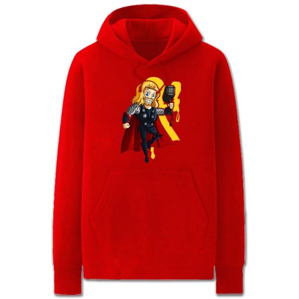 Thor Thor Hoodies - Solid Color Thor Thor Cartoon Style Cute Fleece Hoodie