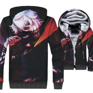 Tokyo Ghoul Jackets - Tokyo Ghoul Series Kaneki Ken Character Icon Super Cool 3D Fleece Jacket