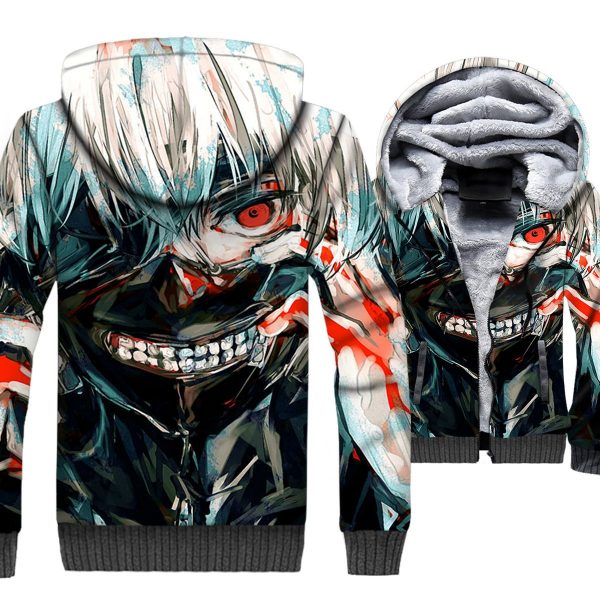 Tokyo Ghoul Jackets - Tokyo Ghoul Series Mono-Eye Kaneki Ken Poster Super Cool 3D Fleece Jacket