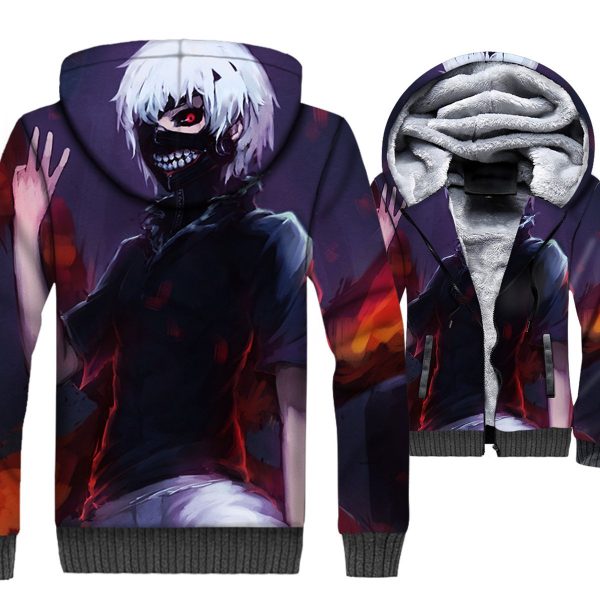 Tokyo Ghoul Jackets - Tokyo Ghoul Series One-Eyed Kaneki Ken Super Cool 3D Fleece Jacket
