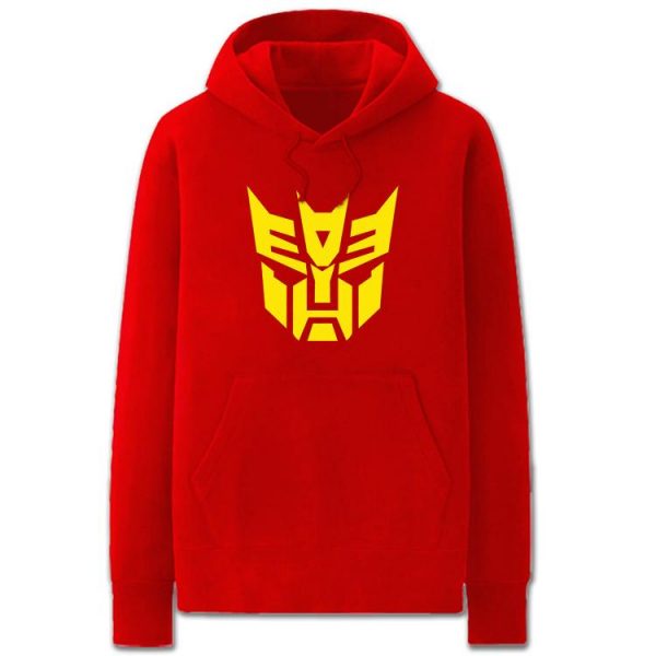 Transformers Hoodies - Solid Color Optimus Prime Icon Cartoon Style Fleece Hoodie