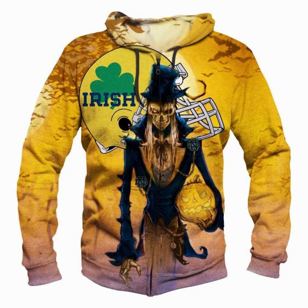 Trick or Treat Notre Dame Fighting Irish Hoodies - Pullover Yellow Hoodie