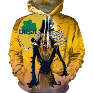 Trick or Treat Notre Dame Fighting Irish Hoodies - Pullover Yellow Hoodie