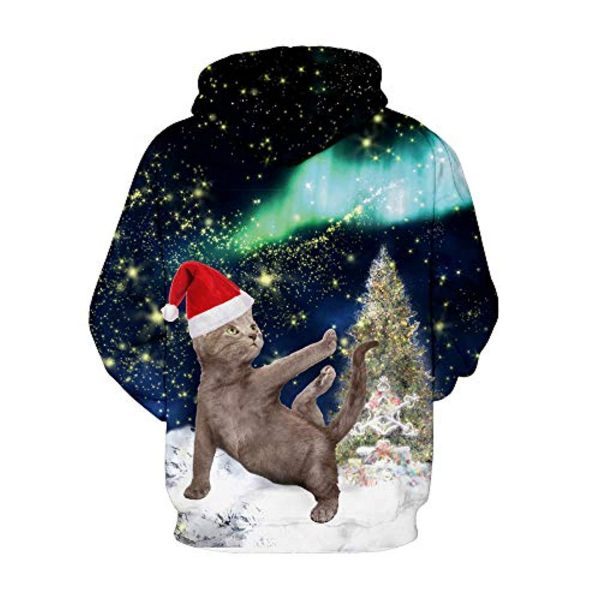 Ugly Christmas Sweater Funny Yoga Cat Pullover