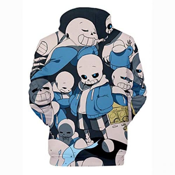Undertale Hoodie - Cute Sans Skull 3D Print Pullover Drawstring Hoodie