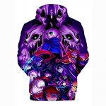 Undertale Hoodie - Sans Skull Purple 3D Print Pullover Drawstring Hoodie