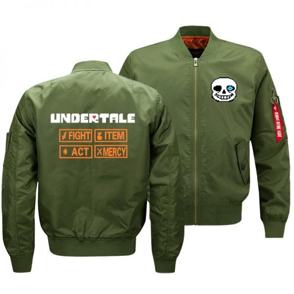Undertale Jackets - Solid Color Undertale FIGHT ITEM ACT MERCY Flight Suit Super Cool Fleece Jacket