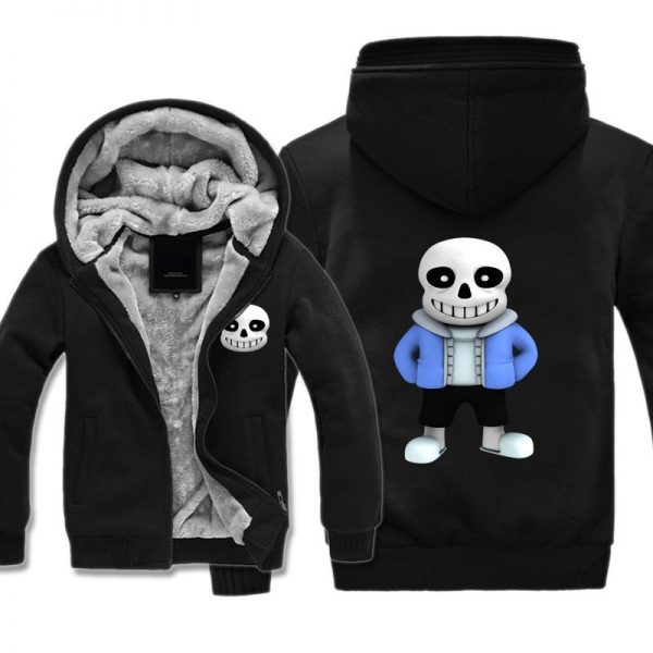 Undertale Jackets - Solid Color Undertale Game LOGO Super Cool Fleece Jacket