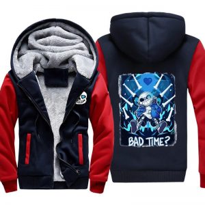 Undertale Jackets - Solid Color Undertale Sans Bad Time Super Cool Fleece Jacket
