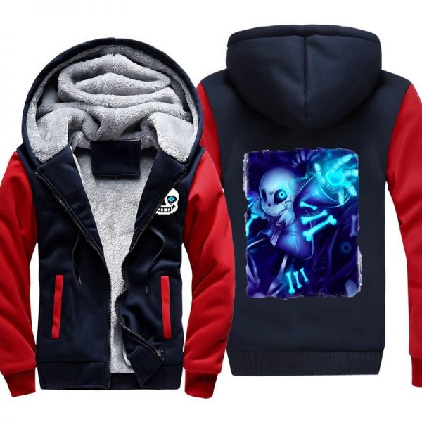 Undertale Jackets - Solid Color Undertale Throw The Bone Super Cool Fleece Jacket