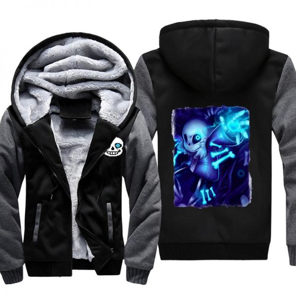 Undertale Jackets - Solid Color Undertale Throw The Bone Super Cool Fleece Jacket