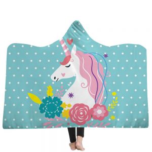 Unicorn Hooded Blankets - Unicorn Series Cartoon Style Cute Fleece Hooded Blanket