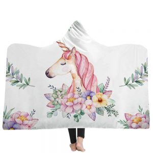 Unicorn Hooded Blankets - Unicorn Series Charming Unicorn Icon Fleece Hooded Blanket