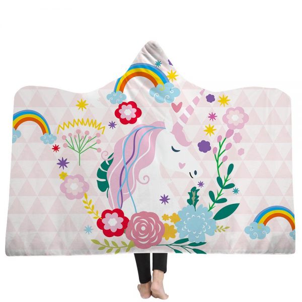 Unicorn Hooded Blankets - Unicorn Series Rainbow Unicorn Cute Fleece Hooded Blanket