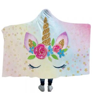 Unicorn Hooded Blankets - Unicorn Series Unicorn Cute Golden Fleece Hooded Blanket