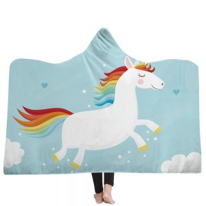 Unicorn Hooded Blankets - Unicorn Series Unicorn Flight Fleece Hooded Blanket