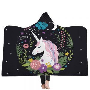 Unicorn Hooded Blankets - Unicorn Series Unicorn Moon Fleece Hooded Blanket