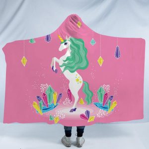 Unicorn Hooded Blankets - Unicorn Series Unicorn Pink Fleece Hooded Blanket