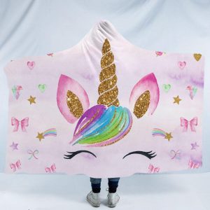 Unicorn Hooded Blankets - Unicorn Series Unicorn Super Cute Fleece Hooded Blanket