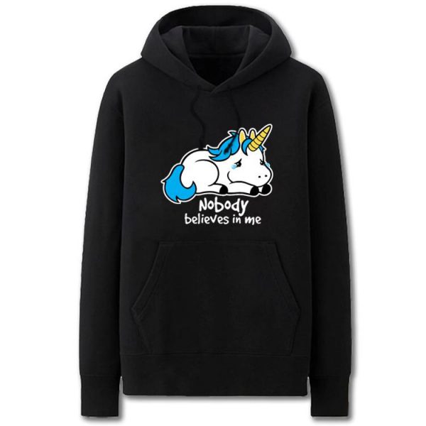 Unicorn Hoodies - Solid Color Super Cute Unicorn Cartoon Style Fleece Hoodie