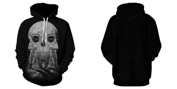 Unisex 3D Print Skull Astronaut Pattrern Halloween Hoodies