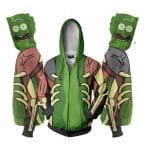 Unisex Cartoon Rick And Morty 3D Print Sweatshirt Zip Up Hoodie