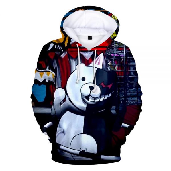 Unisex Colorful 3D Printed Monokuma Harajuku Hoodies
