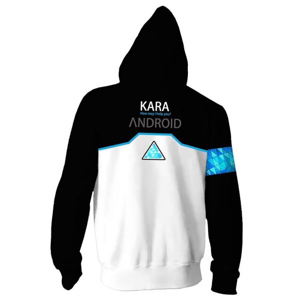 Unisex Kara Hoodies Detroit Become Human Zip Up 3D Print Jacket