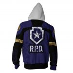 Unisex Resident Evil Hoodies R.P.D. Printed Zip Up Jacket