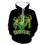 Unisex Teenage Mutant Ninja Turtles Hoodies - Black 3D Print Hooded Pullover Sweatshirt