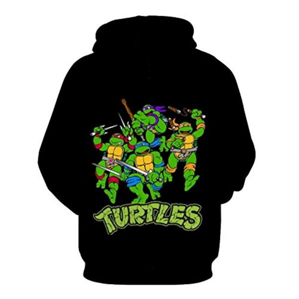 Unisex Teenage Mutant Ninja Turtles Hoodies - Black 3D Print Hooded Pullover Sweatshirt