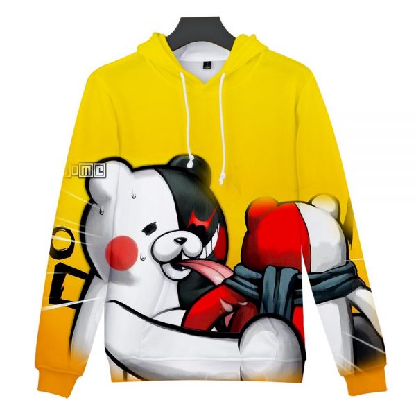 Unisex Yellow 3D Print Monokuma Pullovers Hoodies