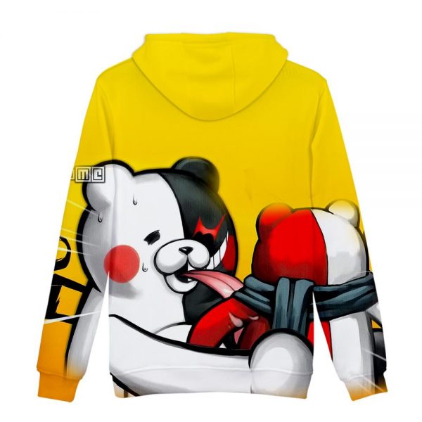 Unisex Yellow 3D Print Monokuma Pullovers Hoodies