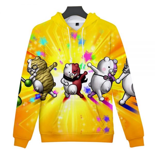 Unisex Yellow 3D Print Monokuma Pullovers Hoodies