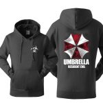 Unseix Resident Evil High Quality Black/Gray Letter Print Hoodie