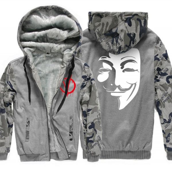 V-Vendetta Jackets - Solid Color V-Vendetta Movie Series Fleece Jacket