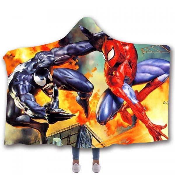 Venom Hooded Blanket - Spider-Man And Venom Yellow Blanket