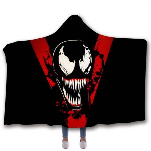Venom Hooded Blanket - Venom Frightened Black Blanket