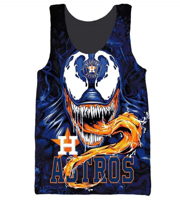 Venom Houston Astros Hoodies - Pullover Blue Hoodie