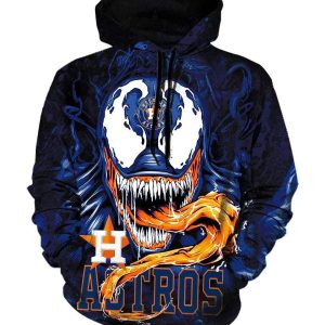 Venom Houston Astros Hoodies - Pullover Blue Hoodie