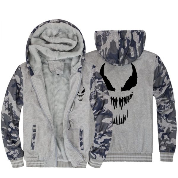 Venom Jackets - Solid Color Venom Movie Series Venom Sign Super Cool Black Fleece Jacket